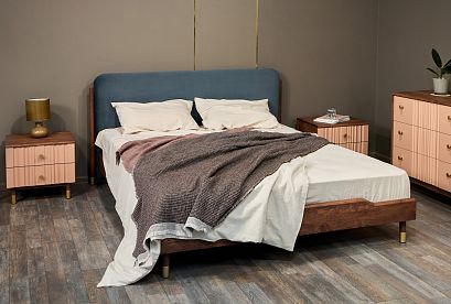 Тумба прикроватная "Меридиан"; *А-017.03; к-шоколадный дуб, ф-дымчатая роза