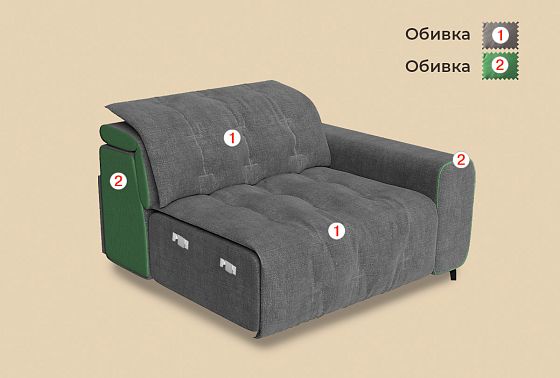 "Грей" секция одноместная с подлокотником  4