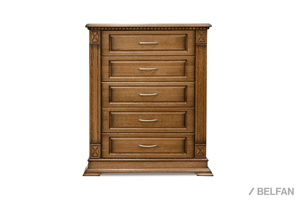Комод высокий «Верди Люкс» массив и шпон дуба 1