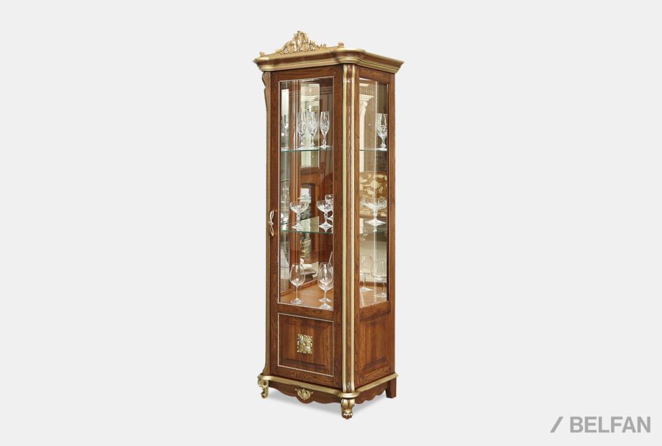 Шкаф с витриной "Алези 8 Люкс" (правый) массив дуба 1