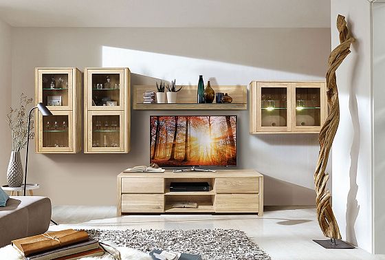 Шкаф навесной 1-но секц. вертикальный "Норд" (левый) массив дуба 8