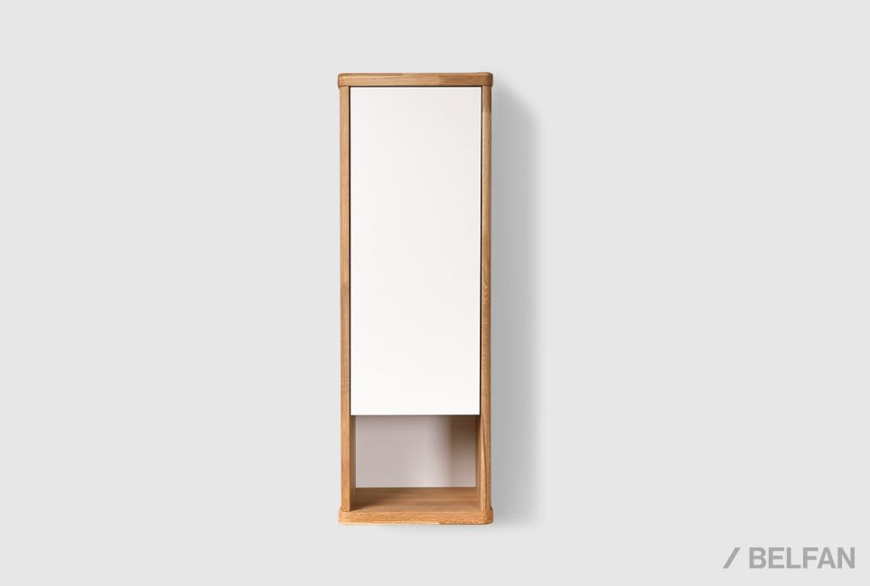 Шкаф навесной "Уоллстрит" (правый) массив дуба, МДФ 2