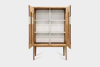 Тумба высокая "Уоллстрит"; *А-012.82; к-бейц-масло, ф-бейц-масло, вст-белый