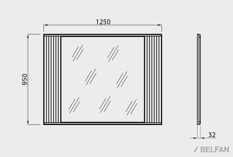 Зеркало "Чикаго" 125 массив и шпон дуба 2