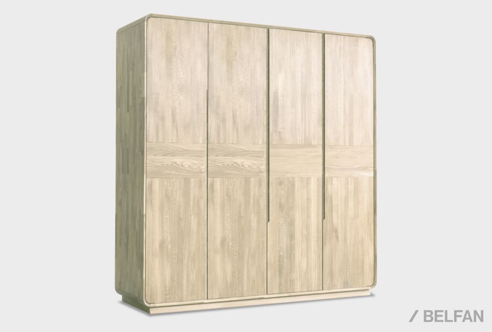 Шкаф для одежды 4-х дверный "Монблан" массив дуба 1