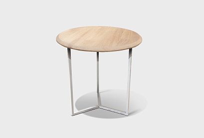 Стол журнальный "Арт" круглый 40; *КМ-009.254; белёный дуб, белый металл