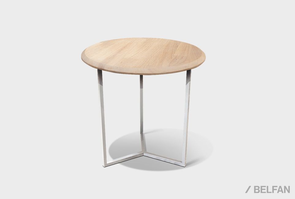 Стол журнальный "Арт" круглый 40 массив дуба, металл 1