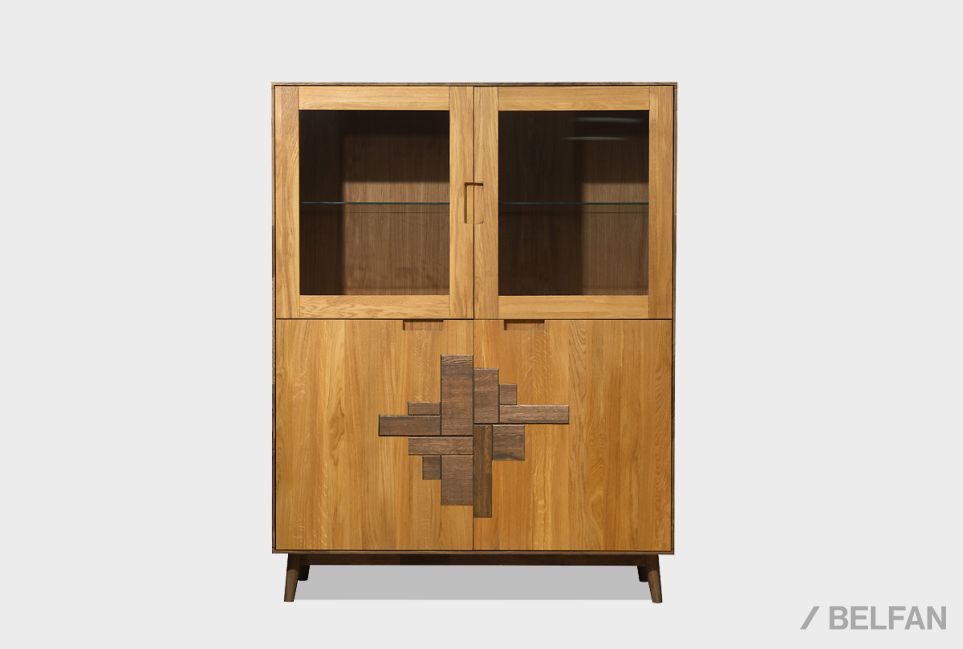 Тумба 2-х секционная "Ирвинг Дизайн" (высокая) массив дуба 1