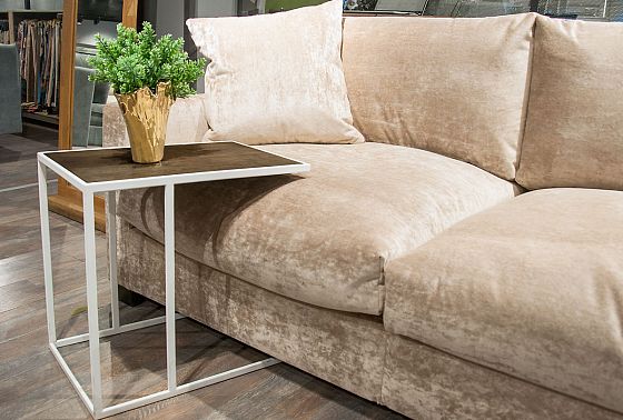 Стол кофейный "Арт" приставной массив дуба, металл 3