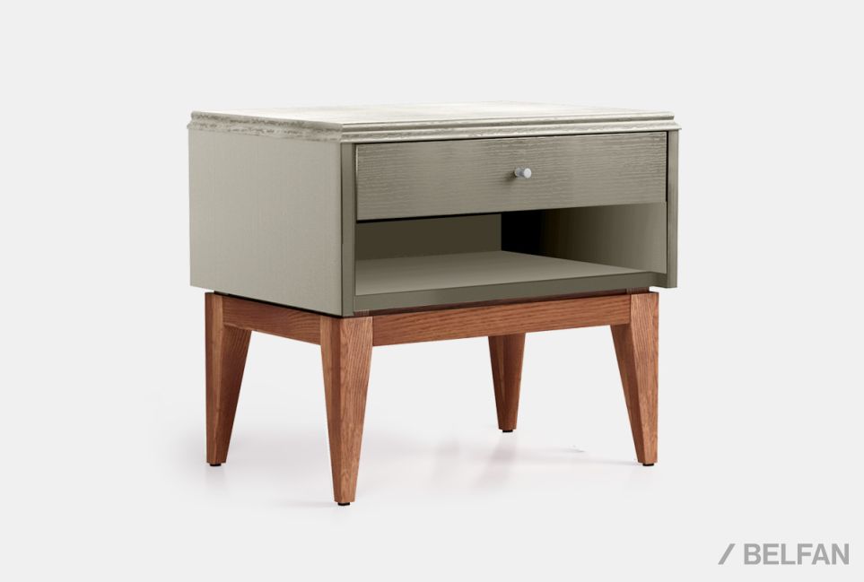 Тумба прикроватная "Сакраменто" (с нишей) массив и шпон дуба, МДФ 1