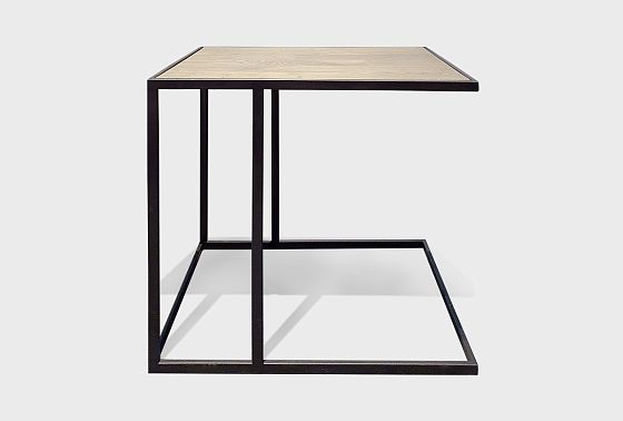 Стол кофейный "Арт" приставной массив дуба, металл 3