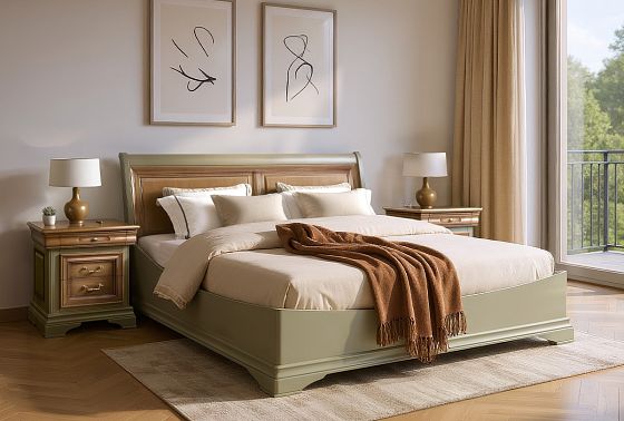 Кровать "Оливия" (низкое изножье) массив и шпон ольхи 7