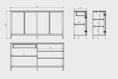 Тумба «Дакота» 4; *ГМ 1625; мадуро, серый оникс