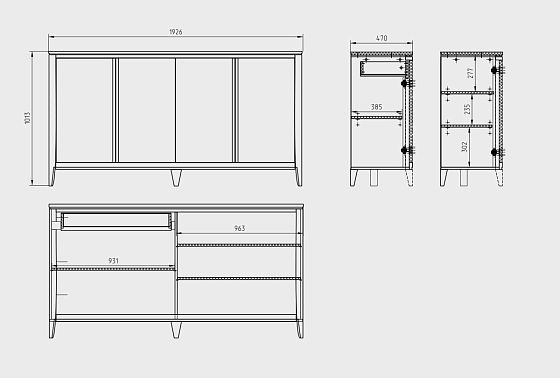 Тумба «Дакота» 4 массив и шпон дуба, МДФ 5