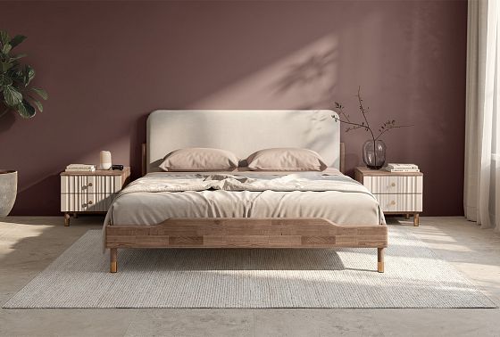 Кровать "Меридиан" (мягкое изголовье) массив дуба 9