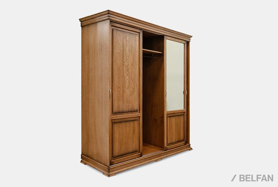 Шкаф-купе 3-х дв. "Верди Люкс" массив и шпон дуба 2