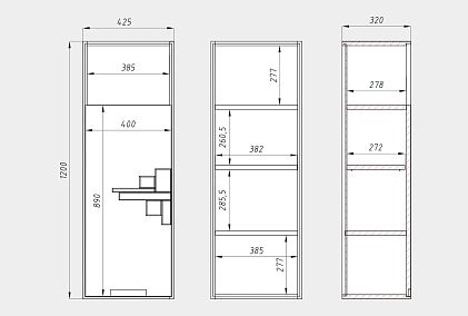 Шкаф навесной "Ирвинг Дизайн" 120 (левый)