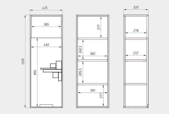 Шкаф навесной "Ирвинг Дизайн" 120 (левый) массив дуба 10