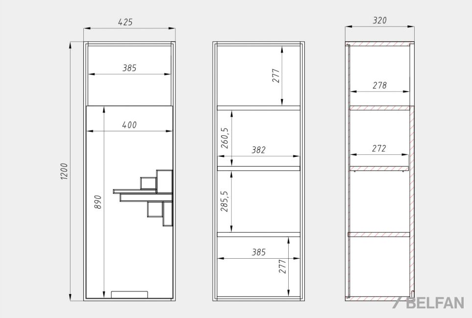 Шкаф навесной "Ирвинг Дизайн" 120 (левый) массив дуба 4