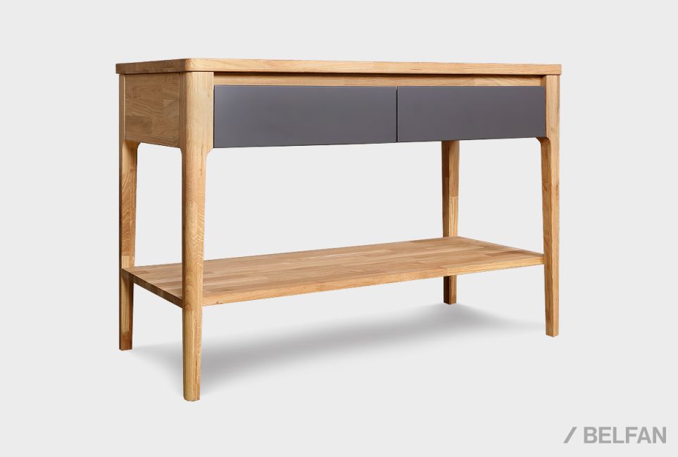 Стол-консоль "Уоллстрит" массив дуба, МДФ 2