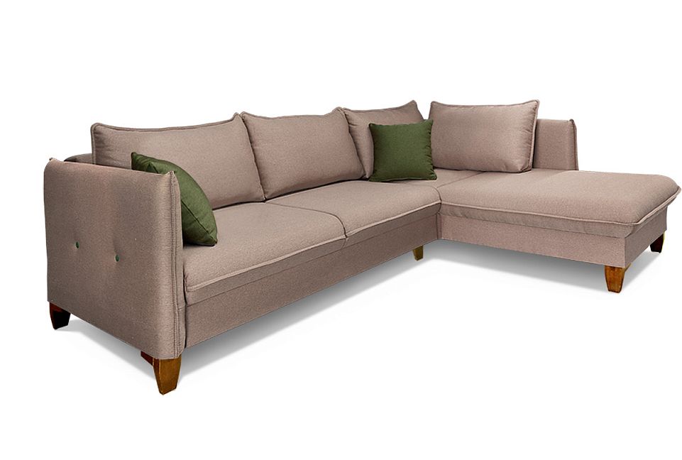 "Морган" диван угловой с оттоманкой; раскл.; 2ML6R; "Тик-так" (1270х2360); венге; 1015(1)+1006(1) (гр. 1)