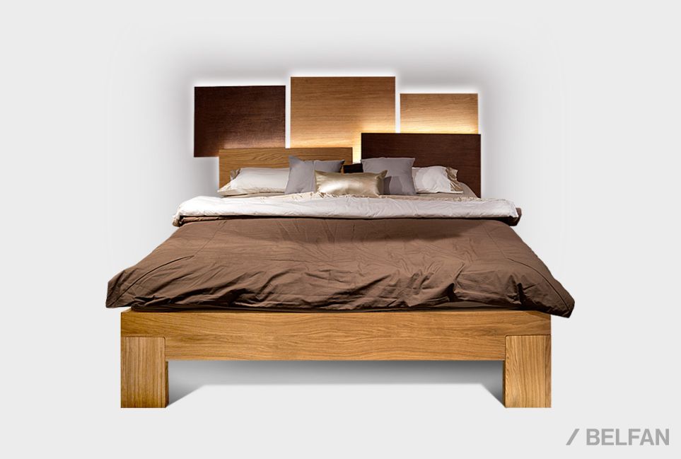 Кровать "Берген" 180 (с подсветкой) шпон дуба 7