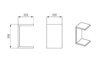 Стол приставной "Арт" 50; бейц-масло
