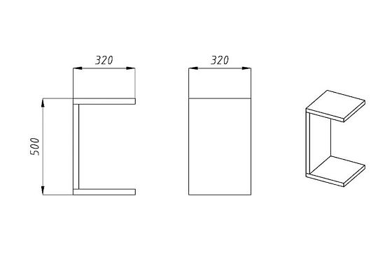 Стол приставной "Арт" 50 массив дуба 7