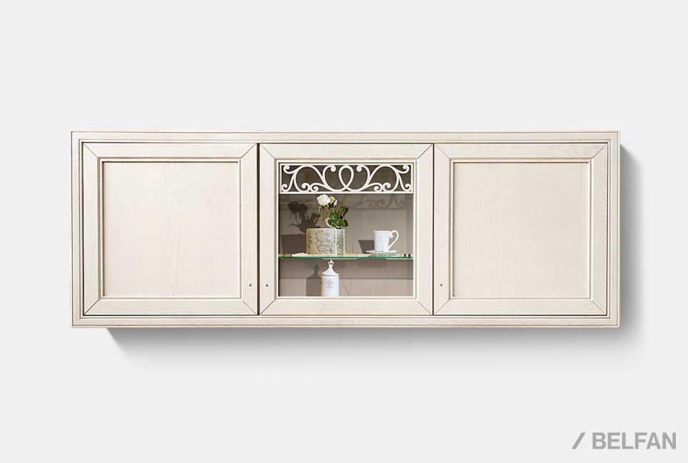 Шкаф навесной 3-х дв. "Тэфи" массив и шпон дуба 1