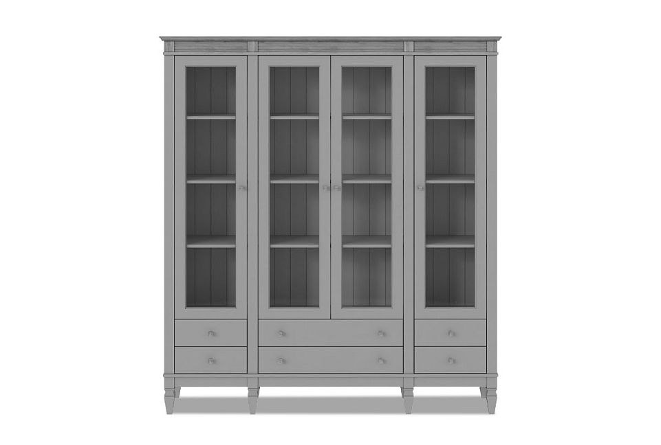 Стеллаж "Ольса" 404/006; серый 7042+антик 24