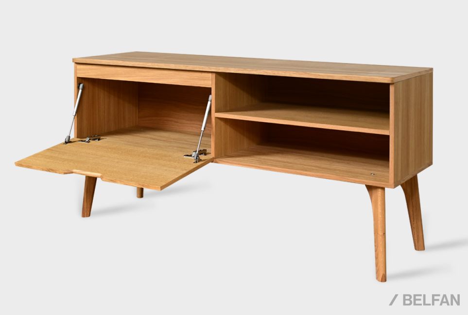 Тумба под ТВ "Элва" 1500 массив и шпон дуба 3