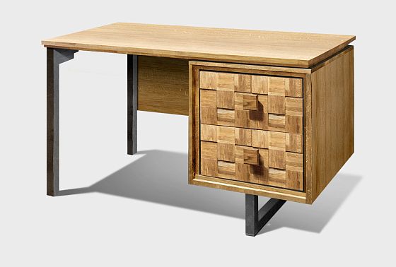 Стол письменный "Cube Design" (тумба справа) массив дуба, металл 3