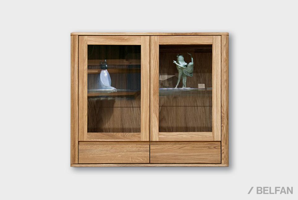 Шкаф навесной 2-х секц. "Норд" (с ящиками) массив дуба 7