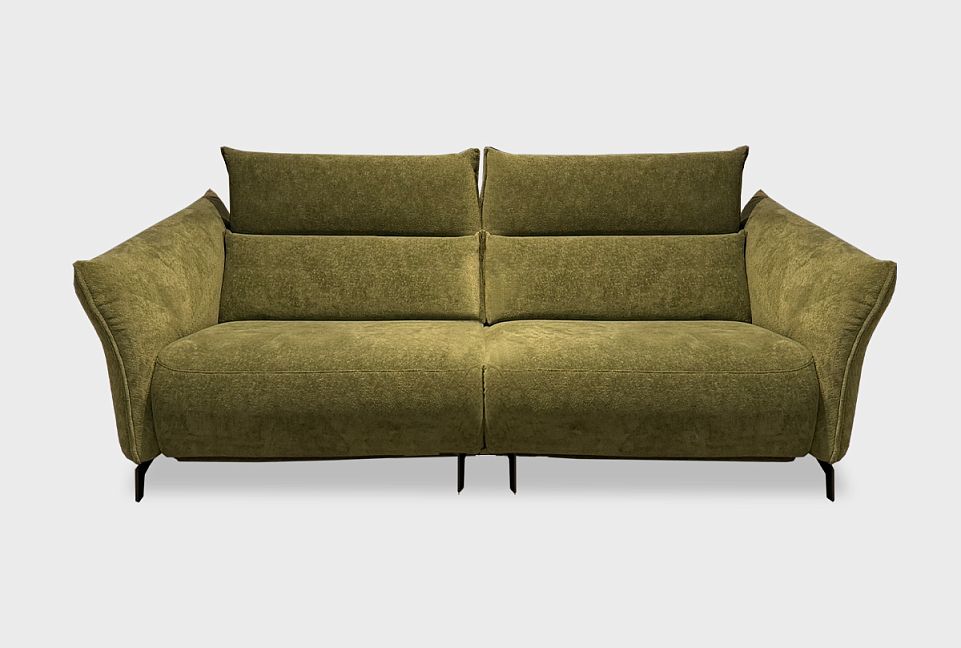 "Флойд" диван 2-х модульный; 1EL+1R; Реклайнер; металл черный; начальная группа ткани