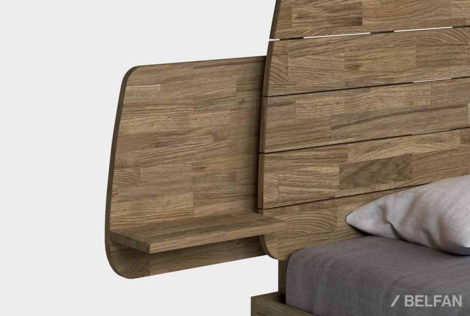 Полка прикроватная "Уоллстрит" массив дуба, МДФ 2