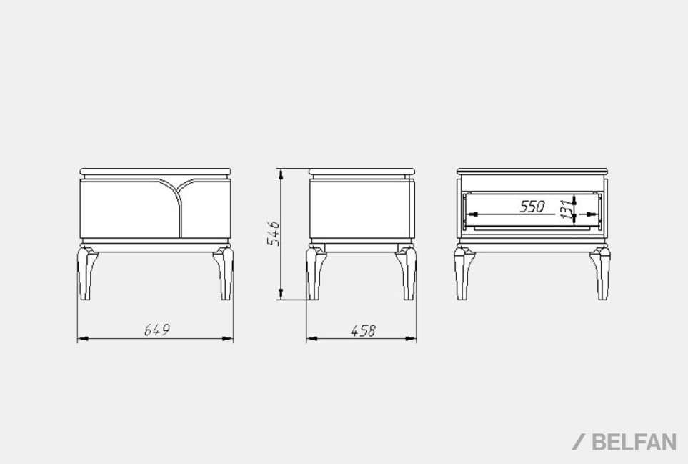 Тумба прикроватная "Алекса" массив и шпон дуба, МДФ 8