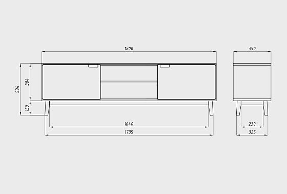 Тумба под ТВ "Ирвинг" массив дуба 15