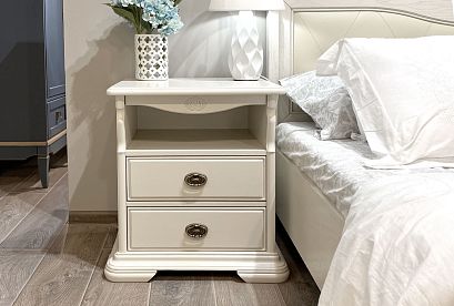 Тумба прикроватная "Лика"; *ММ-137-03; белая эмаль