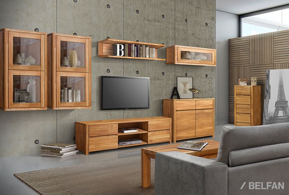 Шкаф навесной 1-но секц. вертикальный "Норд" (левый) массив дуба 5