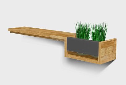 Полка с нишей "Уоллстрит" (правая); *А-012.14; к-бейц-масло, вст-антрацит