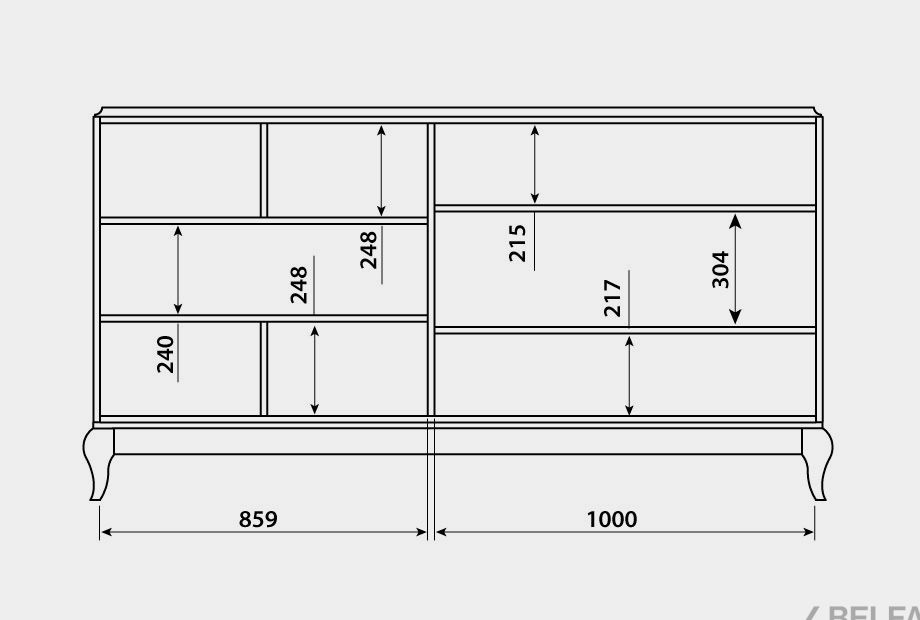 Тумба-купе "Соната" (декор) массив и шпон дуба 3