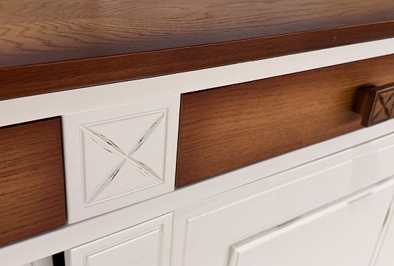 Тумба 2-х дверная (низ) "Бриансон" массив и шпон дуба, МДФ 4