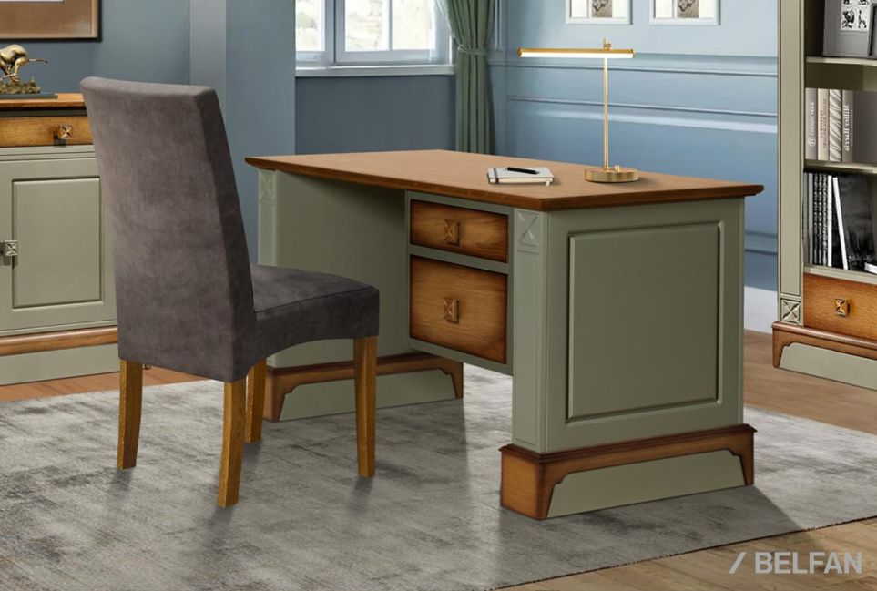 Стол письменный "Бриансон" (1 тумба справа) массив и шпон дуба, МДФ 1