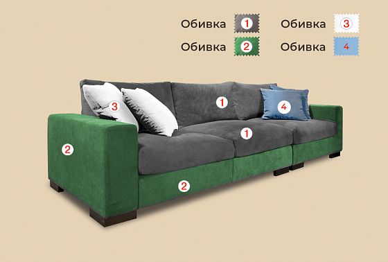 "Лофт" секция 2-х местная с подлокотником  4