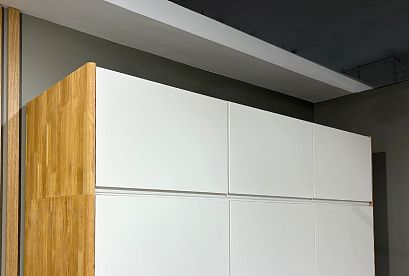 Дополнительная секция для шкафа 3-х дв. "Уоллстрит"; *А-012.22.1; к-бейц-масло, ф-белый, вн-белый