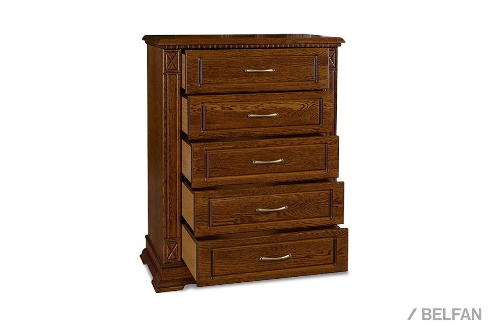 Комод высокий «Верди Люкс» массив и шпон дуба 3