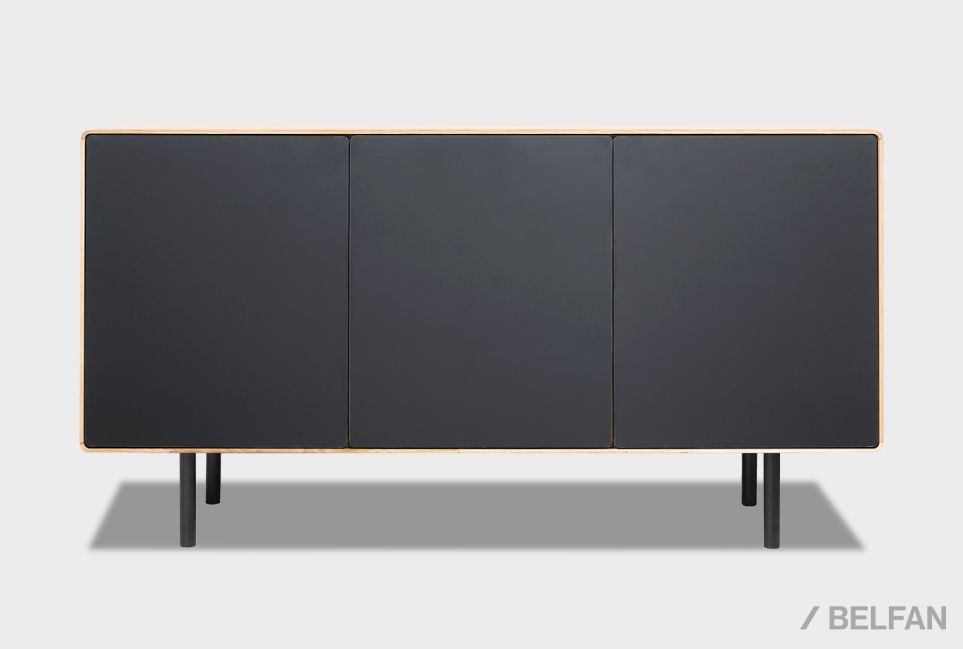 Тумба "Норман" 3 массив дуба, МДФ, металл 1