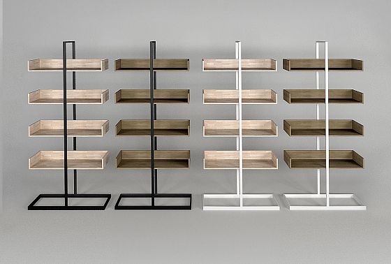 Стеллаж "Арт" 4-1 массив дуба, металл 7