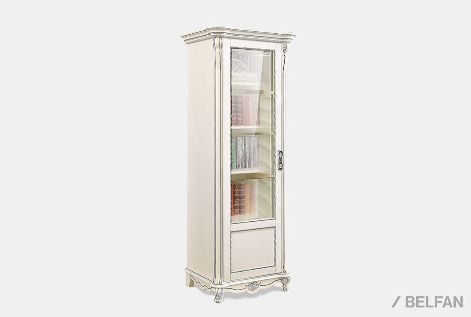 Шкаф для книг "Алези 8/1" (левый) массив и шпон дуба 1