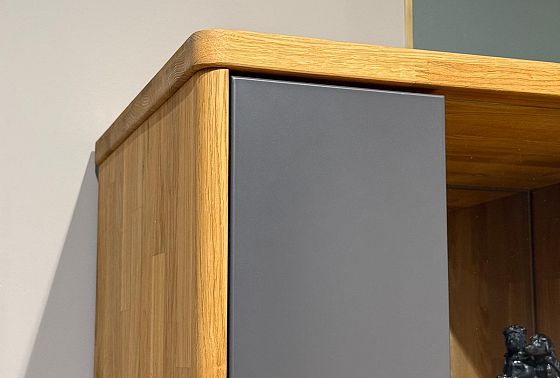 Шкаф с витриной 1-но дверный "Уоллстрит" (левый) массив дуба, МДФ 6